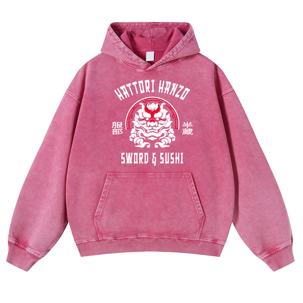 Hattori Hanzo Komainu Vintage Washed Thick Cotton Hoodie