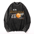 Hiroshima Miyajima Island Vintage Cotton Wash Crewneck Long-Sleeve T-Shirt