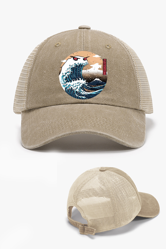 Ukiyoe Wave Vintage Cotton Breathable Hat
