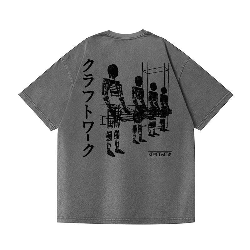 Kraftwerk Vintage Wash Japanese Design Back Art T-Shirt
