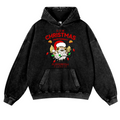 Christmas Puffer Fish Vintage Washed Thick Cotton Hoodie