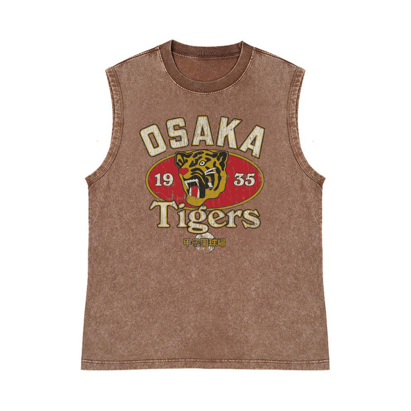 Osaka Tigers Pure Cotton Wash-Dyed Sleeveless Tank Top
