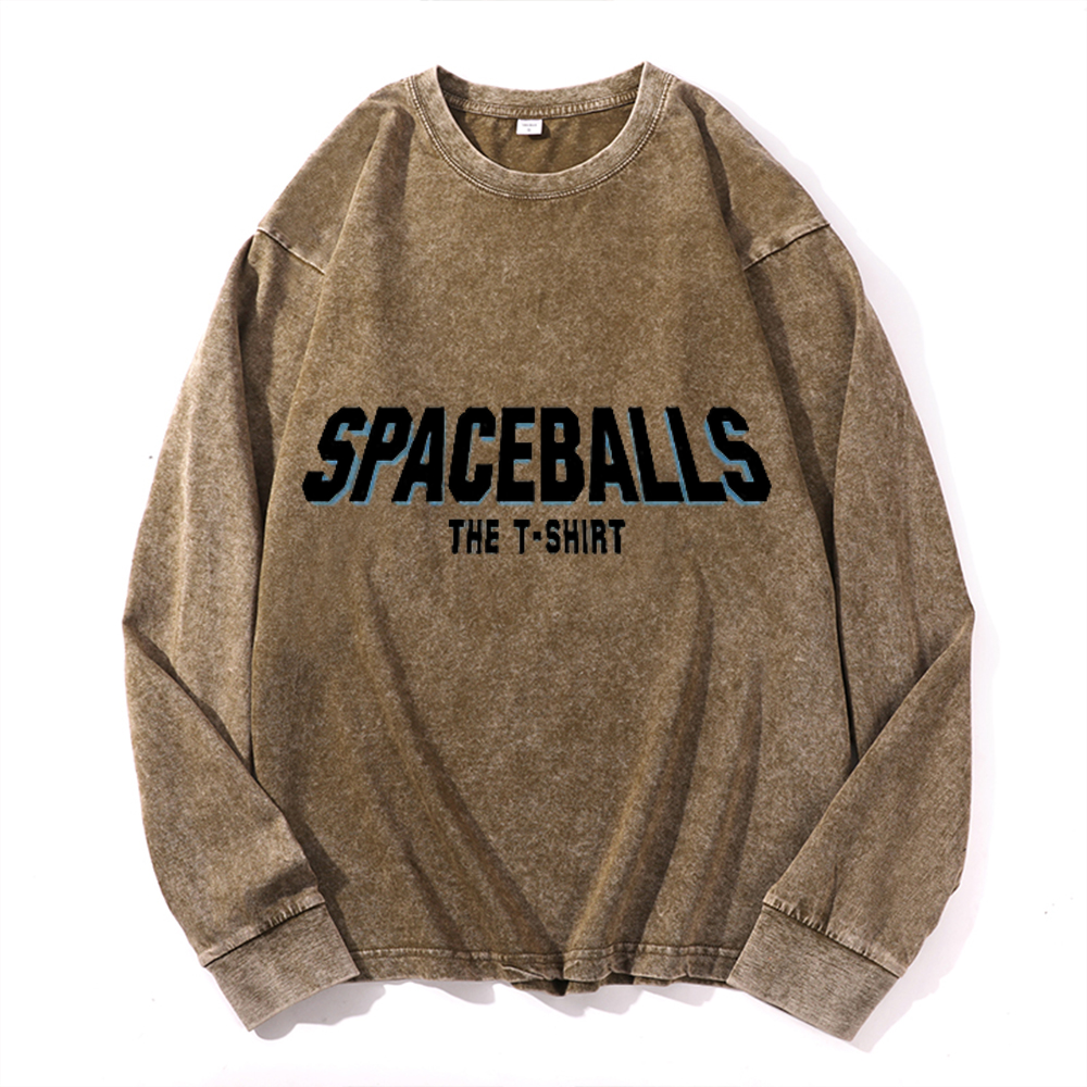 Spaceballs Vintage Cotton Wash Crewneck Long-Sleeve T-Shirt