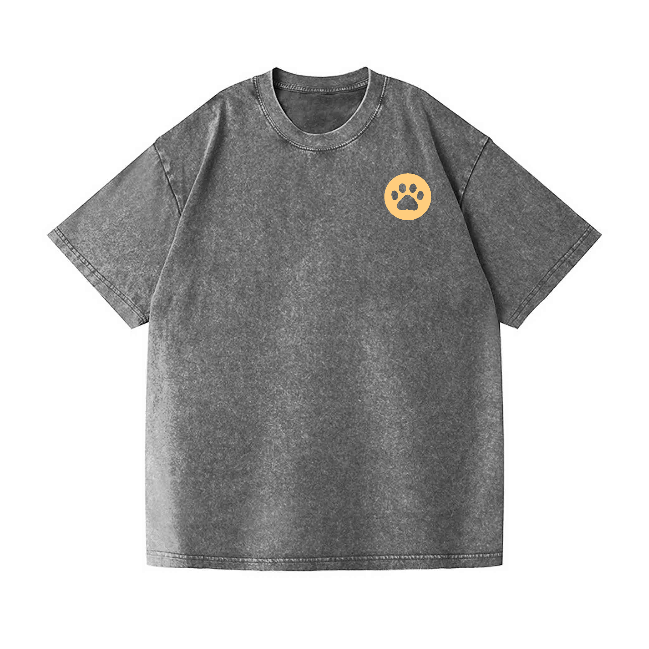 Cute Cat Vintage Wash Japanese Design Back Art T-Shirt