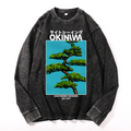 Okinawa Vintage Cotton Wash Crewneck Long-Sleeve T-Shirt