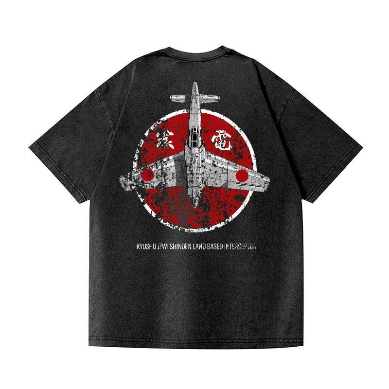 Shinden Fighter Alternate Vintage Wash Japanese Design Back Art T-Shirt
