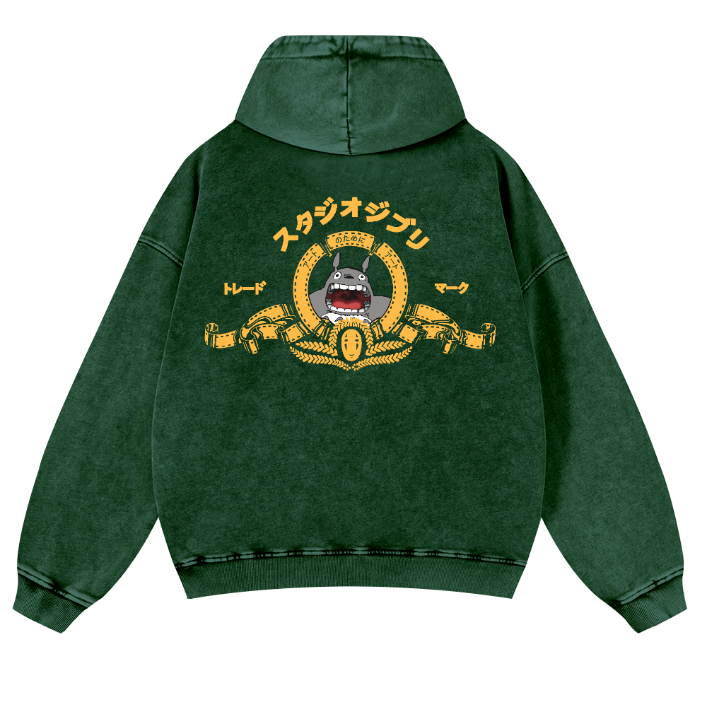 MGM Ghibli Totoro Vintage Washed Cotton Back Art Hoodie