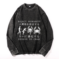 Vintage Cotton Wash Crewneck Long-Sleeve T-Shirt