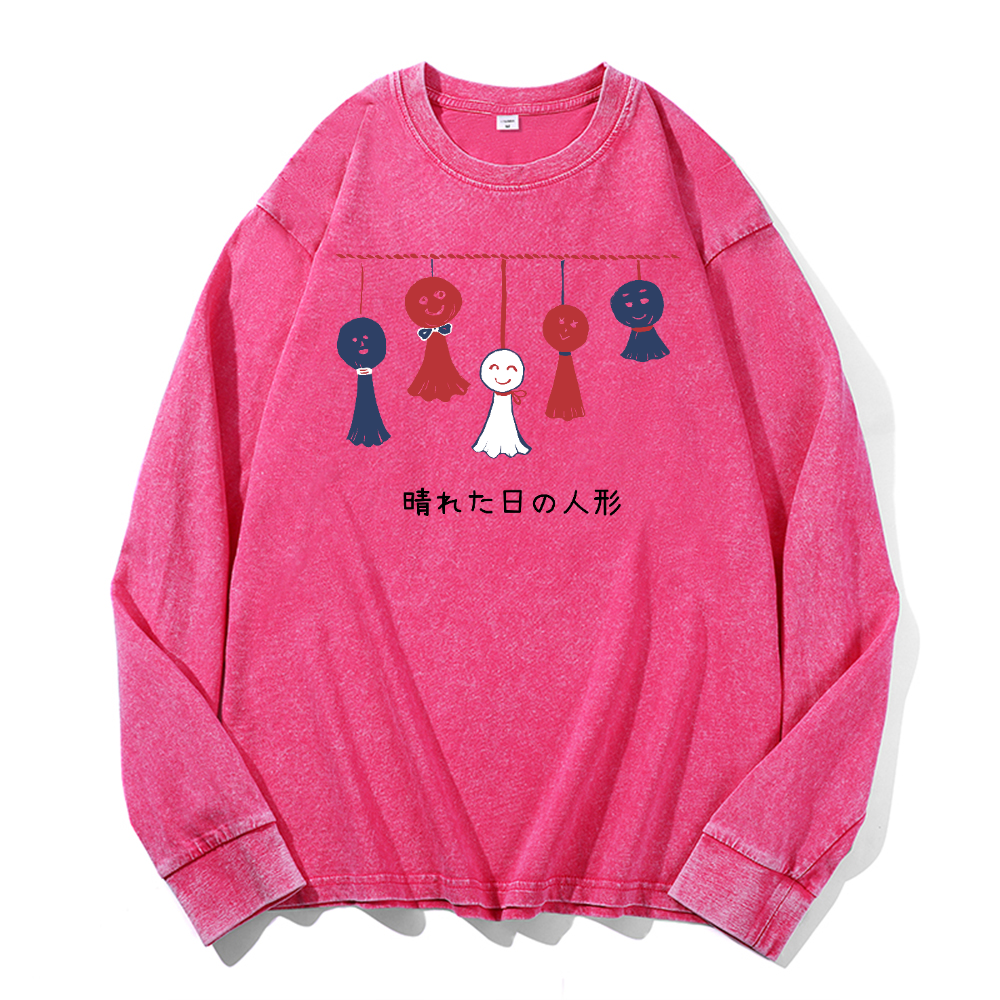 Teru Doll Vintage Cotton Wash Crewneck Long-Sleeve T-Shirt
