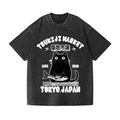 Tsukiji Market Cat Vintage Wash Japanese Design T-Shirt