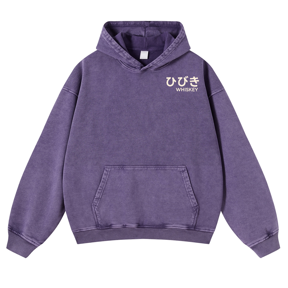 Hibiki Whisky Vintage Washed Cotton Back Art Hoodie