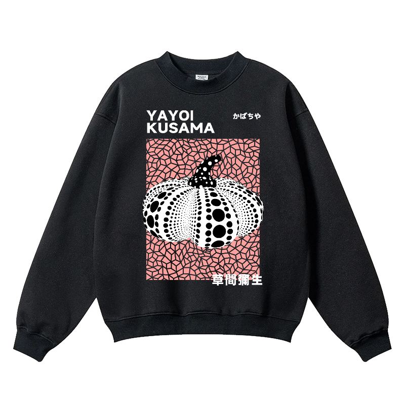 Yayoi Kusama Pumpkin Vintage Cotton Blend Crewneck Sweatshirt