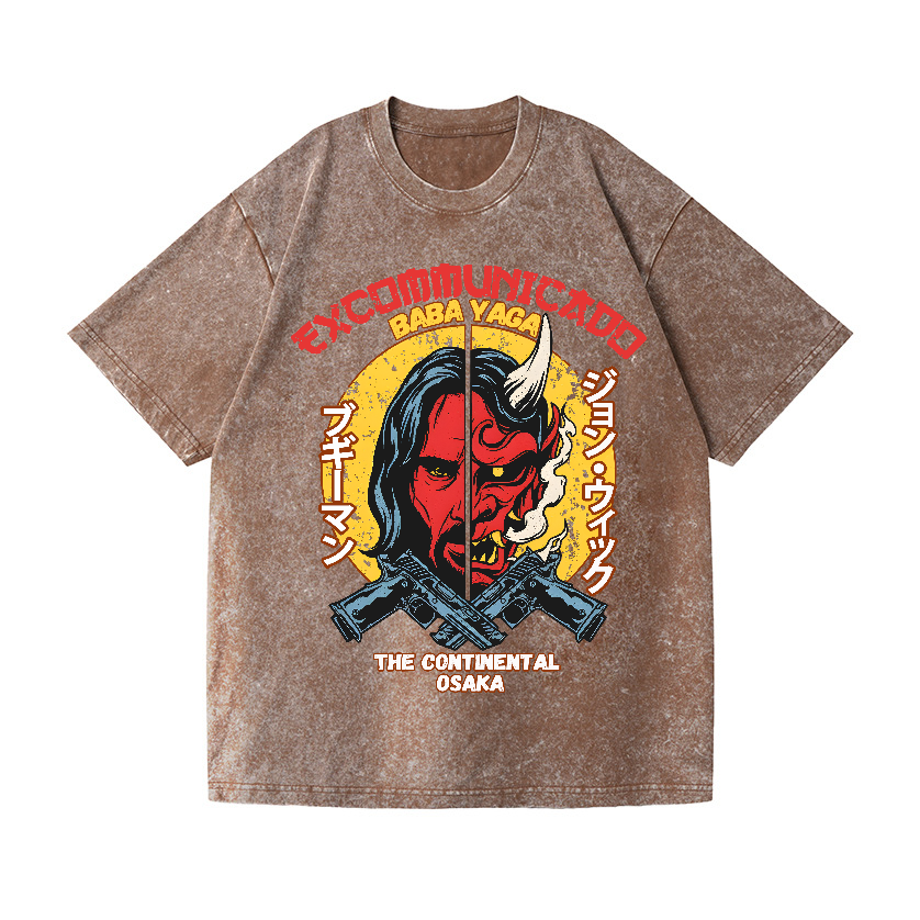 Baba Yaga Vintage Wash Japanese Design T-Shirt