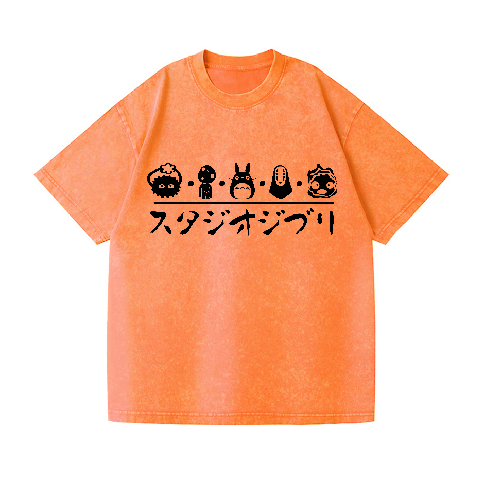 Ghibli Totoro No Face Kaonashi Vintage Wash Japanese Design T-Shirt