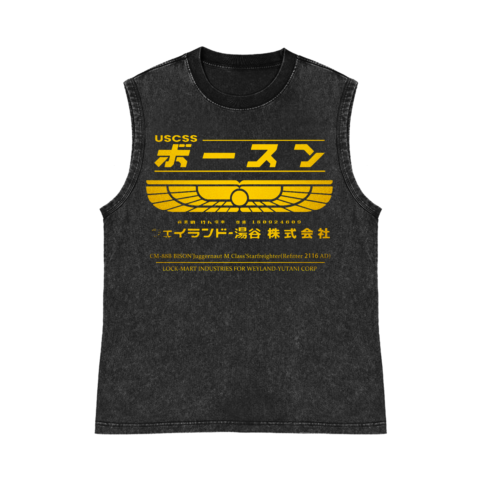 Weyland Yutani Pure Cotton Wash-Dyed Sleeveless Tank Top