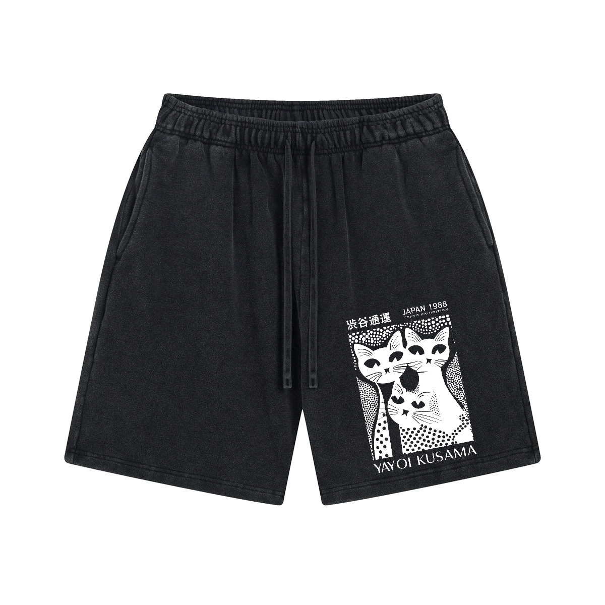 Yayoi Kusama Cat Vintage Pure Thick Cotton Shorts