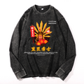 Toyotomi Hideyoshi Vintage Cotton Wash Crewneck Long-Sleeve T-Shirt