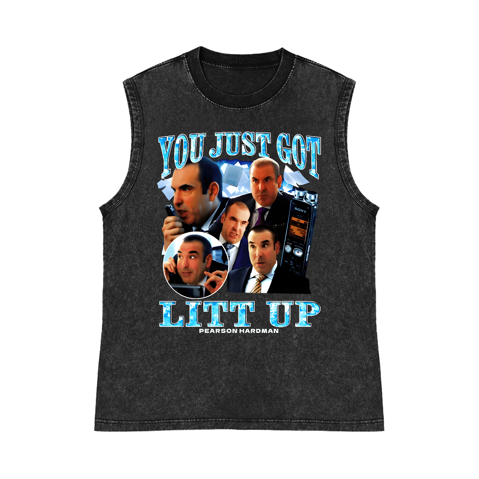 You Just Got Litt Up Pure Cotton Wash-Dyed Sleeveless Tank Top