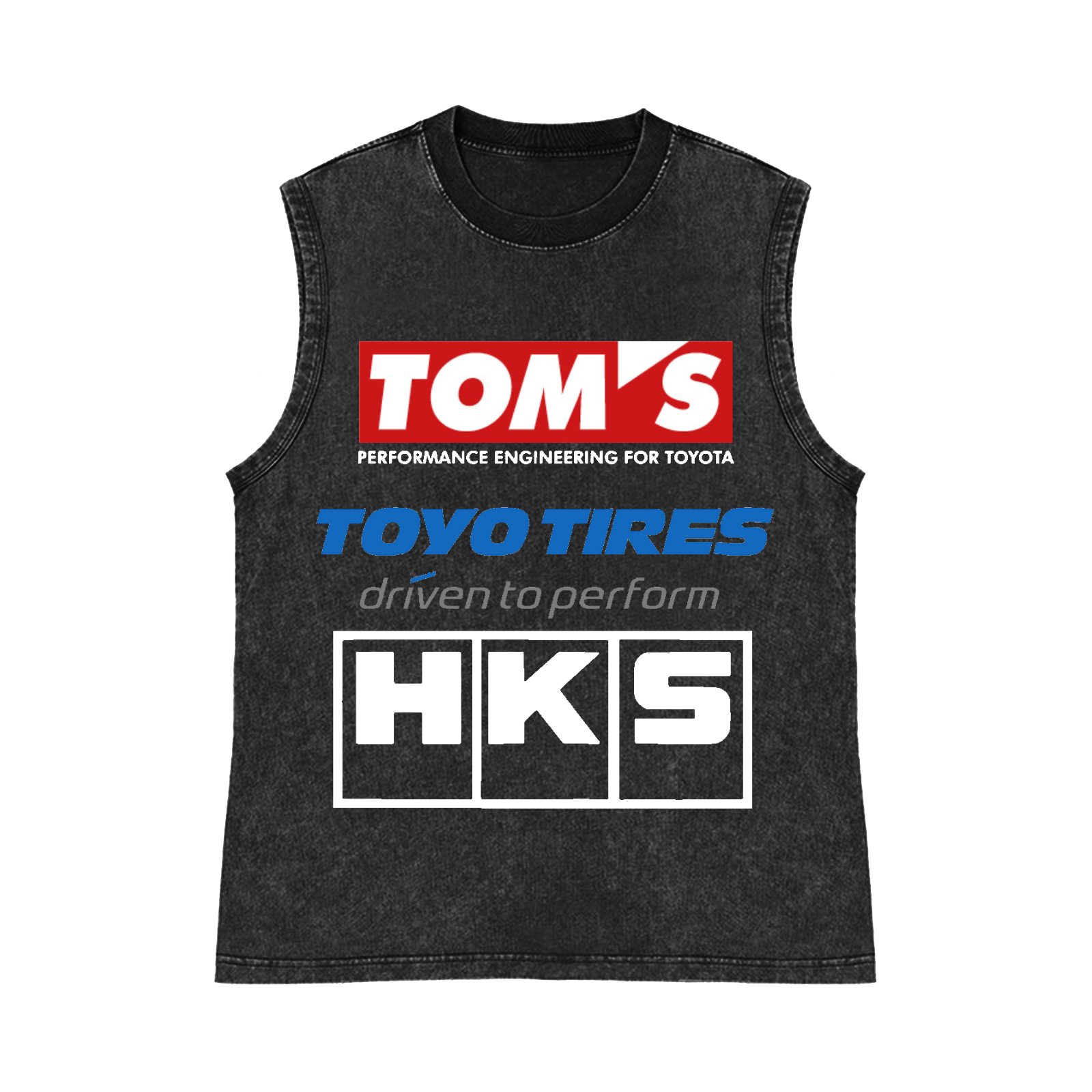 Tom's, Toyo Tires, HKS Pure Cotton Wash-Dyed Sleeveless Tank Top