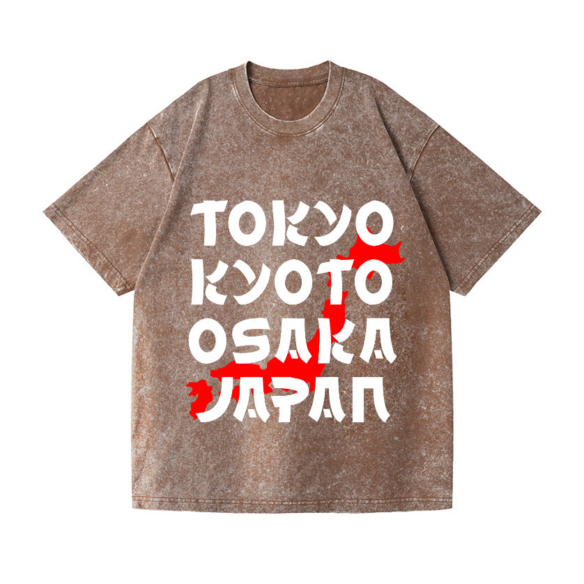 Tokyo Kyoto Osaka Japan Vintage Wash Japanese Design T-Shirt