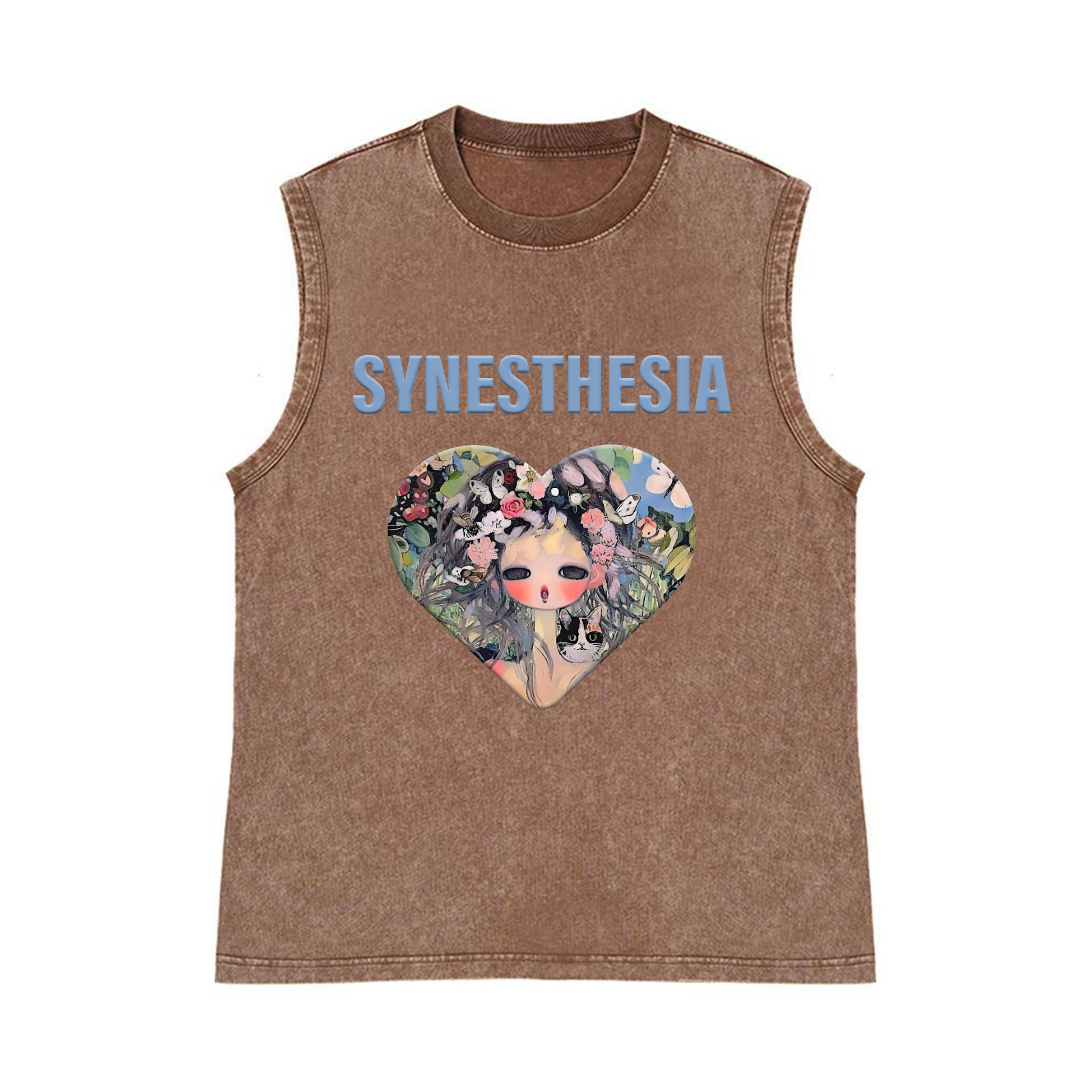 Aya Takano Pure Cotton Wash-Dyed Sleeveless Tank Top
