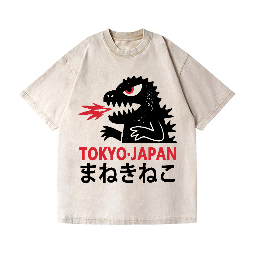 Kaiju Vintage Wash Japanese Design T-Shirt