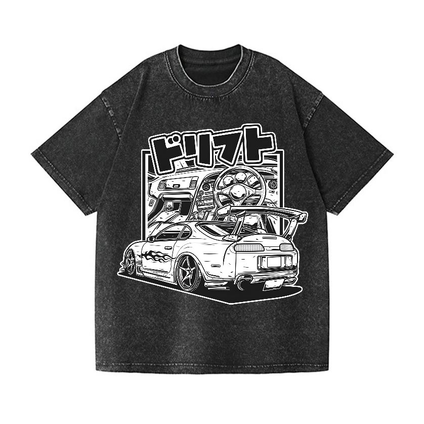 Toyota Supra Car  Mk4 Vintage Wash Japanese Design T-Shirt