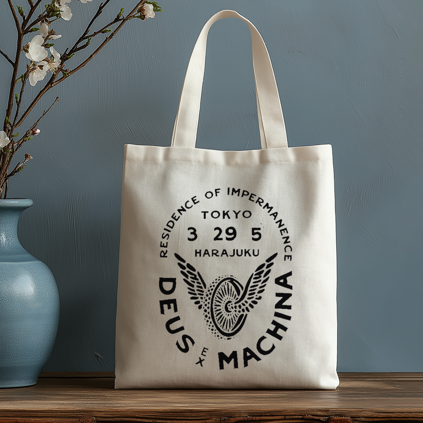 Deus Ex Machina Tokyo Japanese Style Canvas Tote Bag