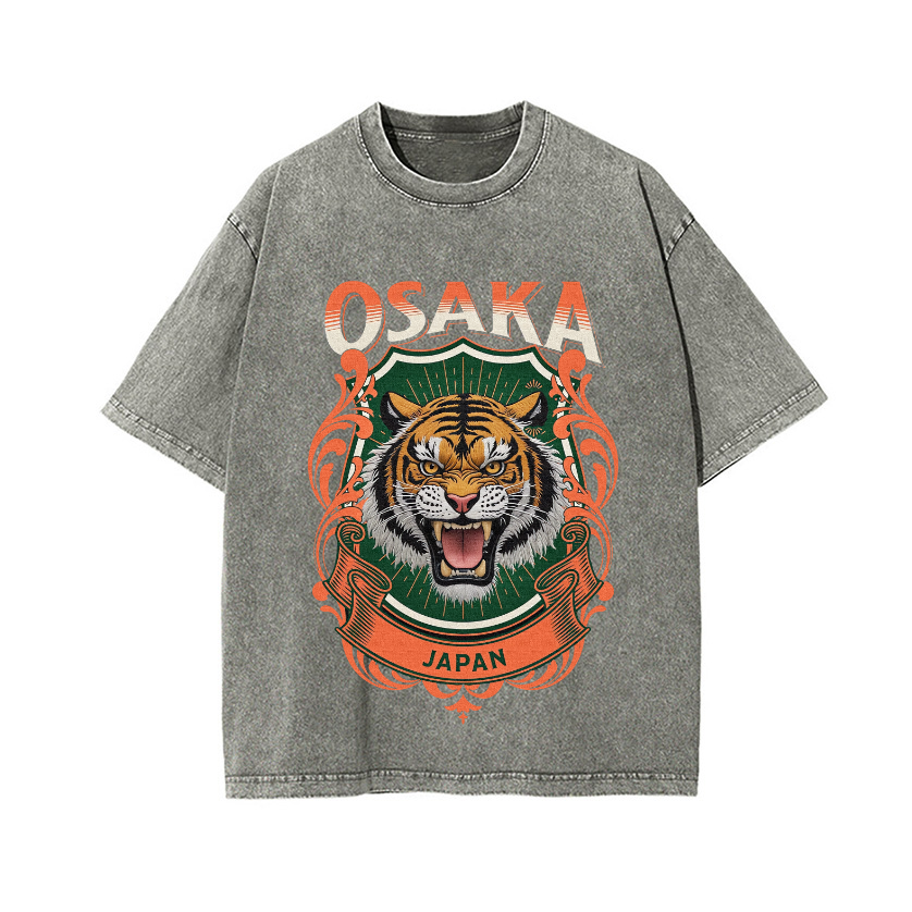 Osaka Tiger Japan Vintage Wash Japanese Design T-Shirt