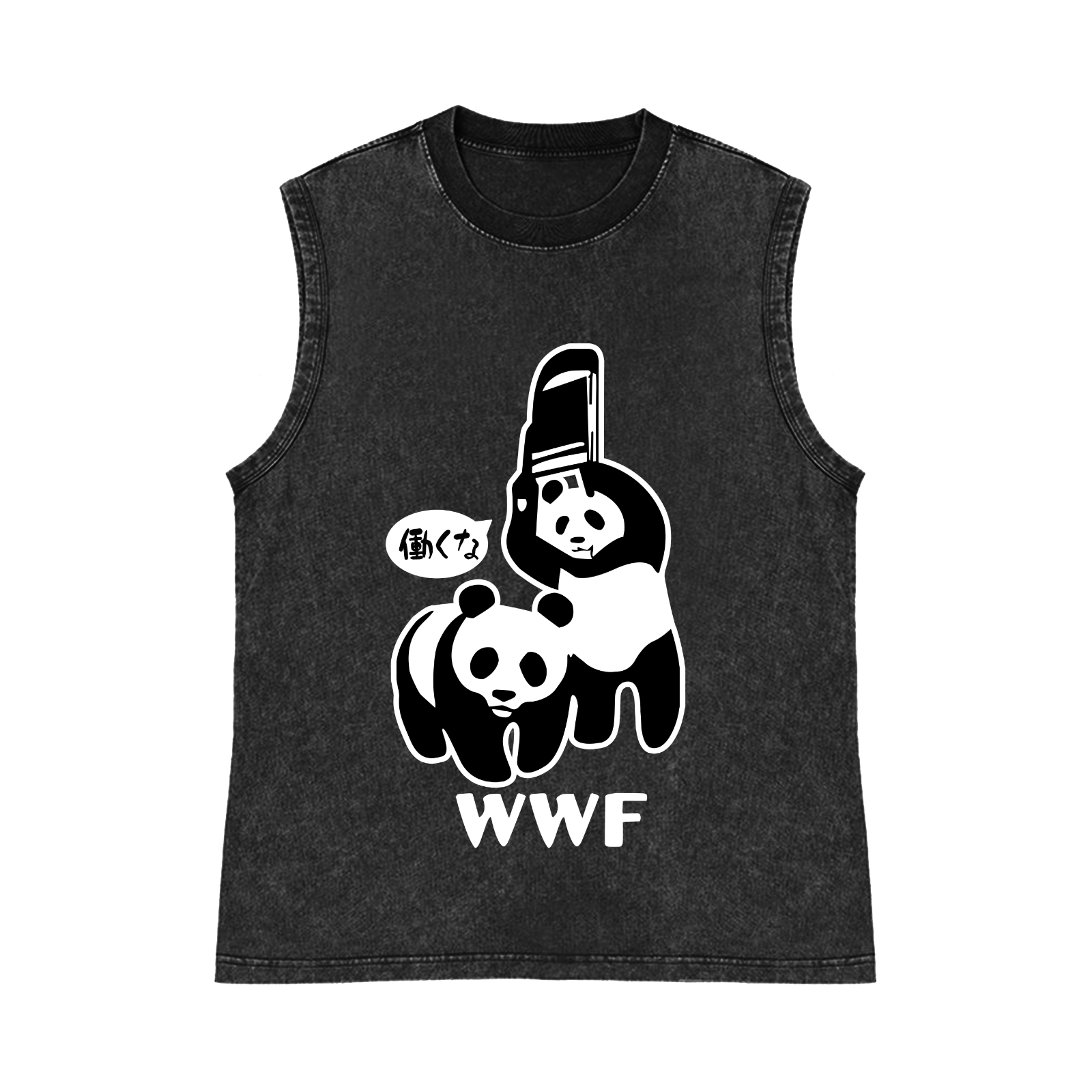 WWF Panda Pure Cotton Wash-Dyed Sleeveless Tank Top