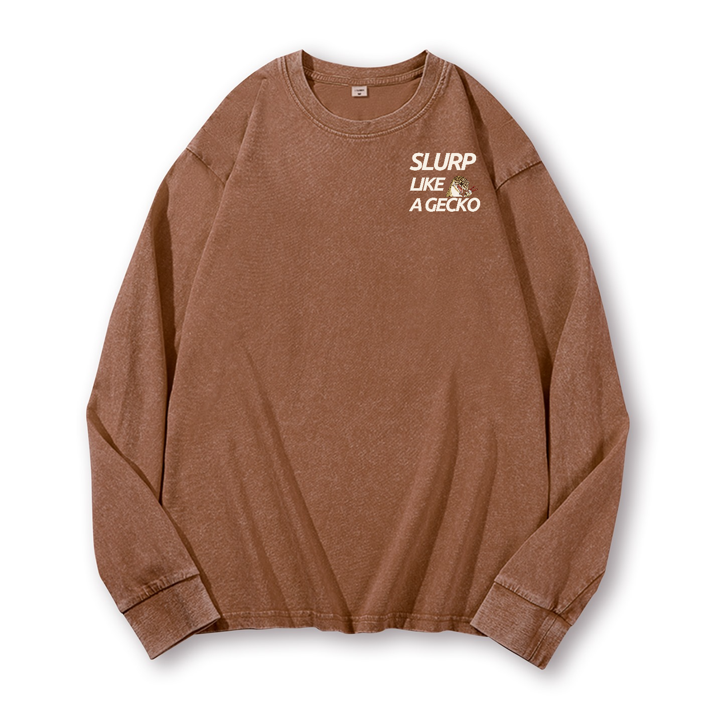 Gecko Vintage Washed Cotton Back Art Long-sleeve T-shirt