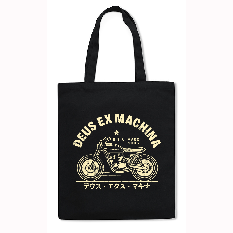 Deux Ex Machina Motorcycle Bike Japanese Style Canvas Tote Bag