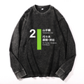 Vintage Cotton Wash Crewneck Long-Sleeve T-Shirt