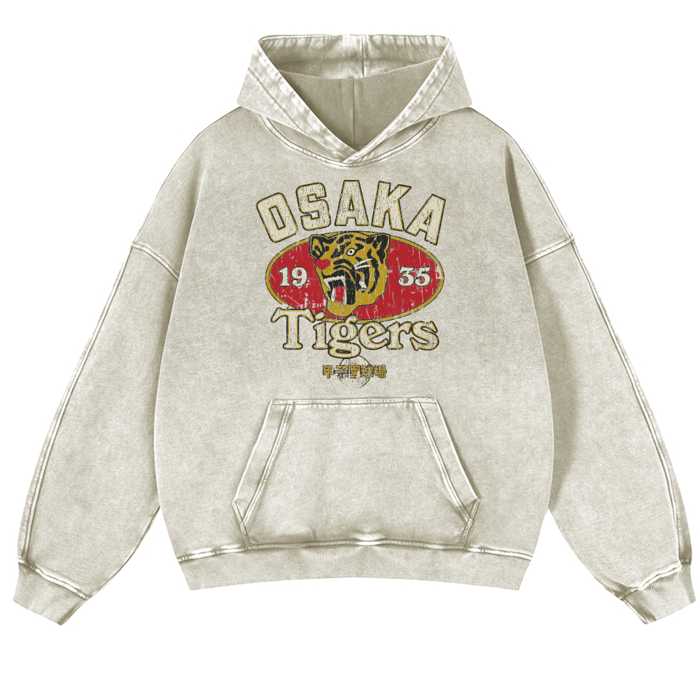 Osaka Tigers Vintage Washed Thick Cotton Hoodie