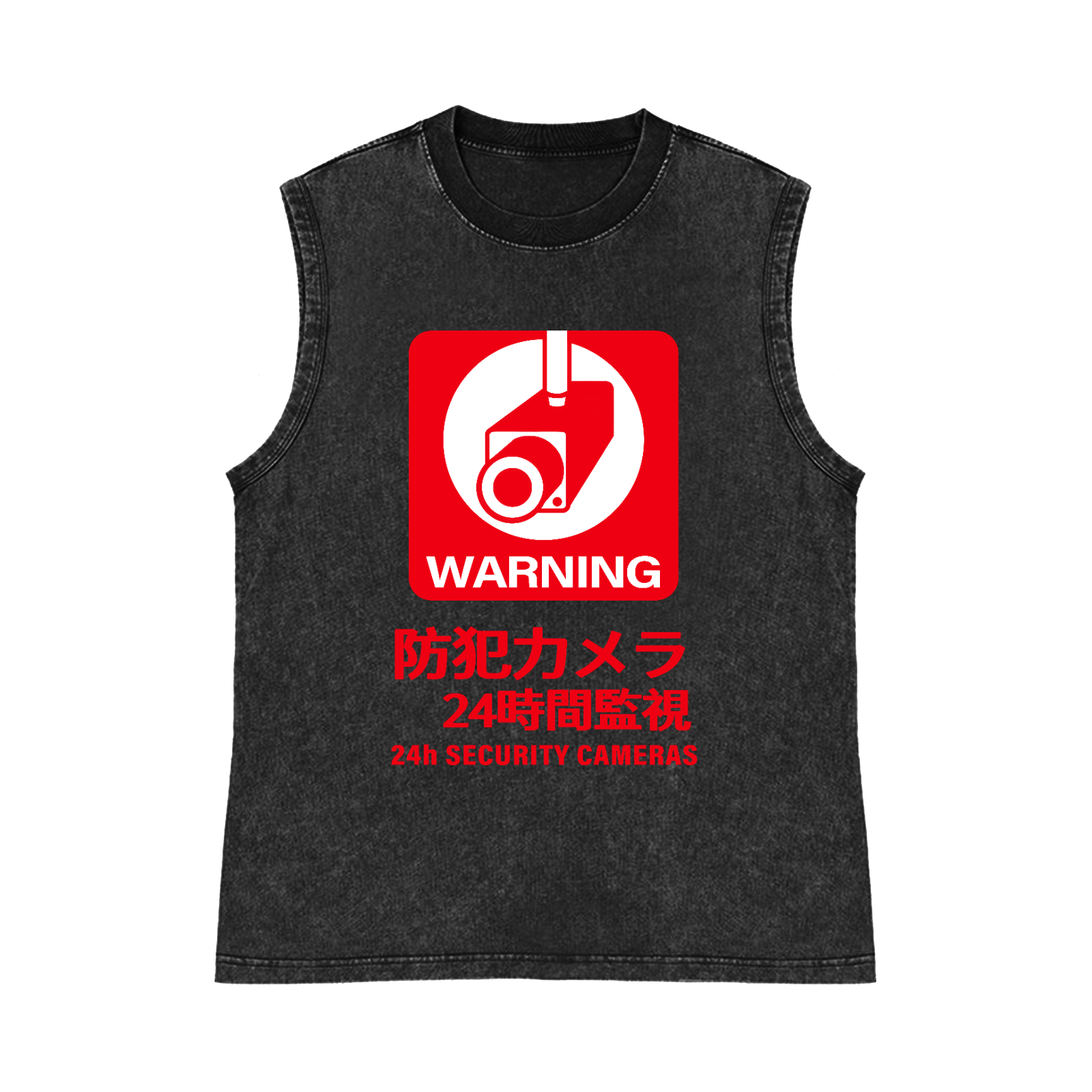 Security Cameras Pure Cotton Wash-Dyed Sleeveless Tank Top