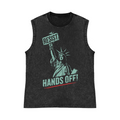 Hands Off Lady Liberty Pure Cotton Wash-Dyed Sleeveless Tank Top