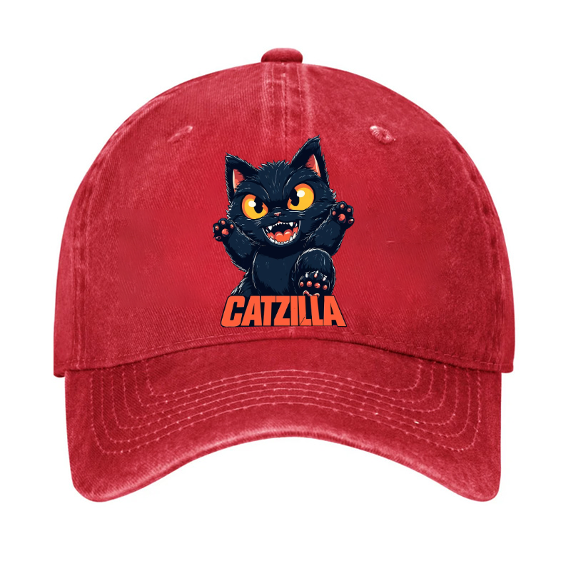 Catzilla Cat Kaiju Vintage Cotton Cap
