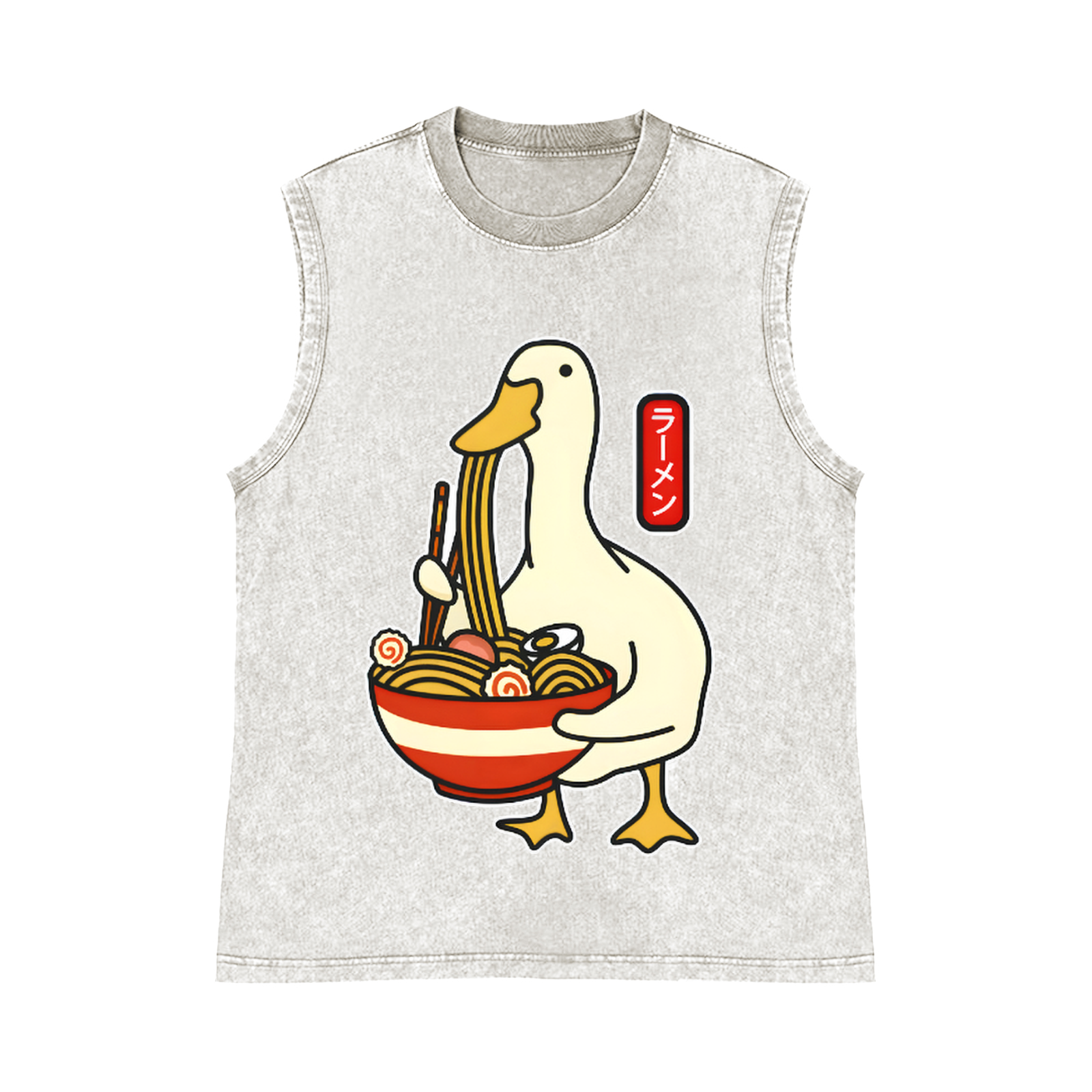 Unlucky Day Pure Cotton Wash-Dyed Sleeveless Tank Top