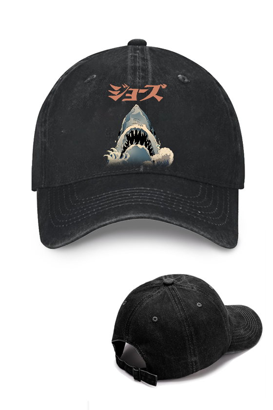 Shark Ukiyoe Vintage Cotton Cap