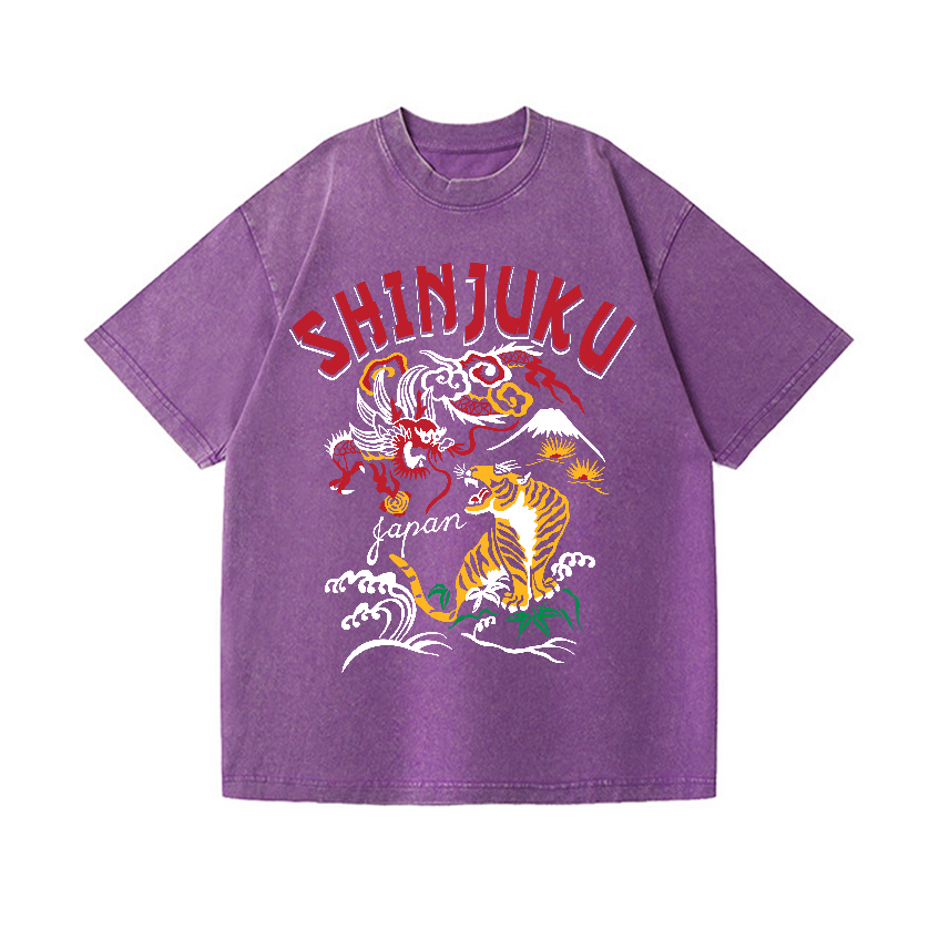 Shinjuku Tiger Vintage Wash Japanese Design T-Shirt