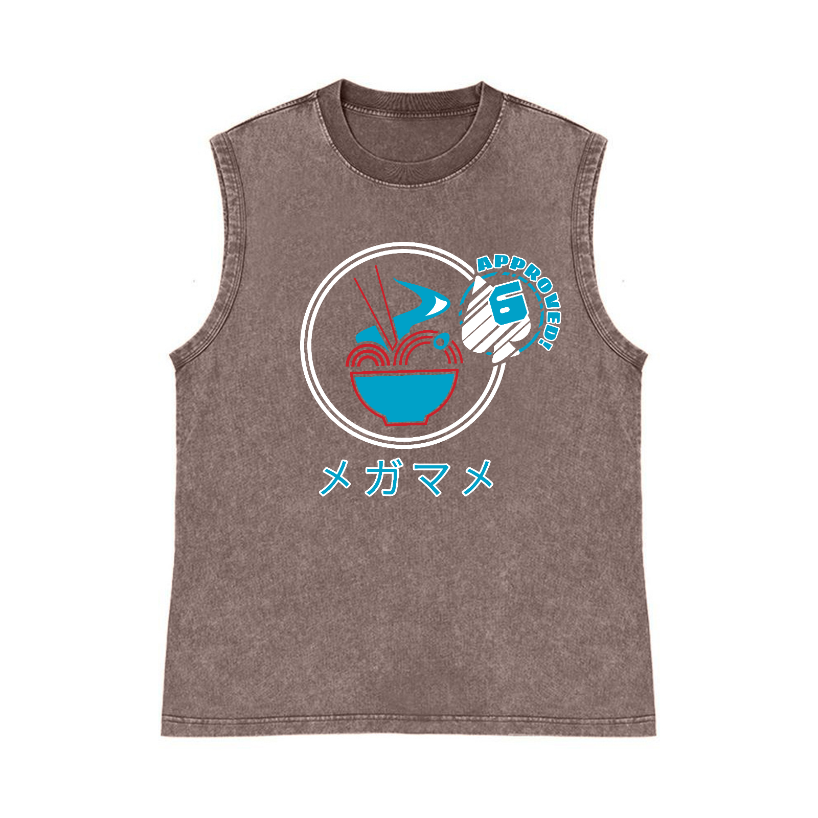 Ramen Pure Cotton Wash-Dyed Sleeveless Tank Top