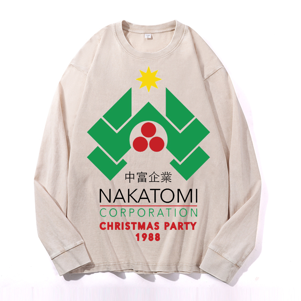 Vintage Cotton Wash Crewneck Long-Sleeve T-Shirt