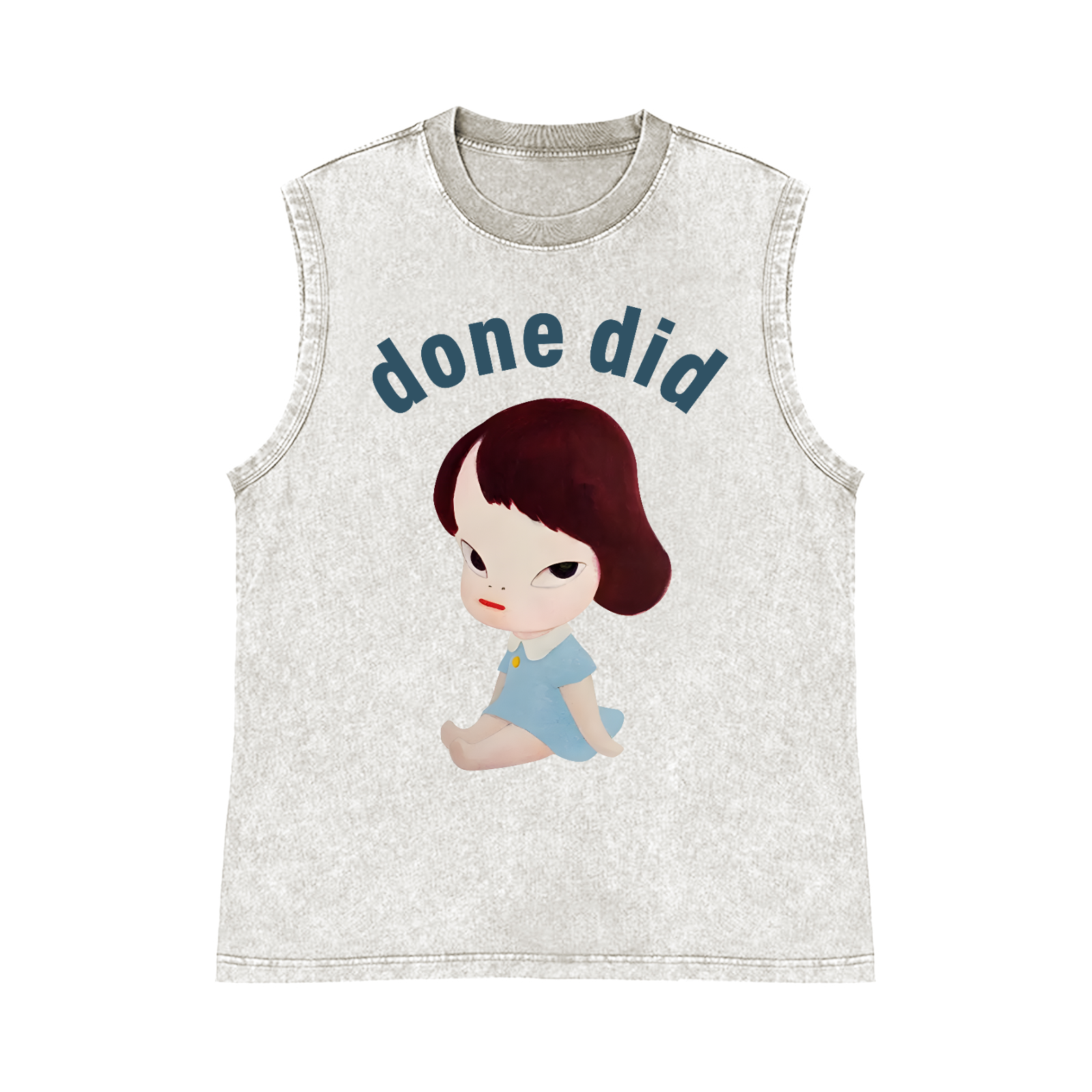 Yoshitomo Nara Pure Cotton Wash-Dyed Sleeveless Tank Top