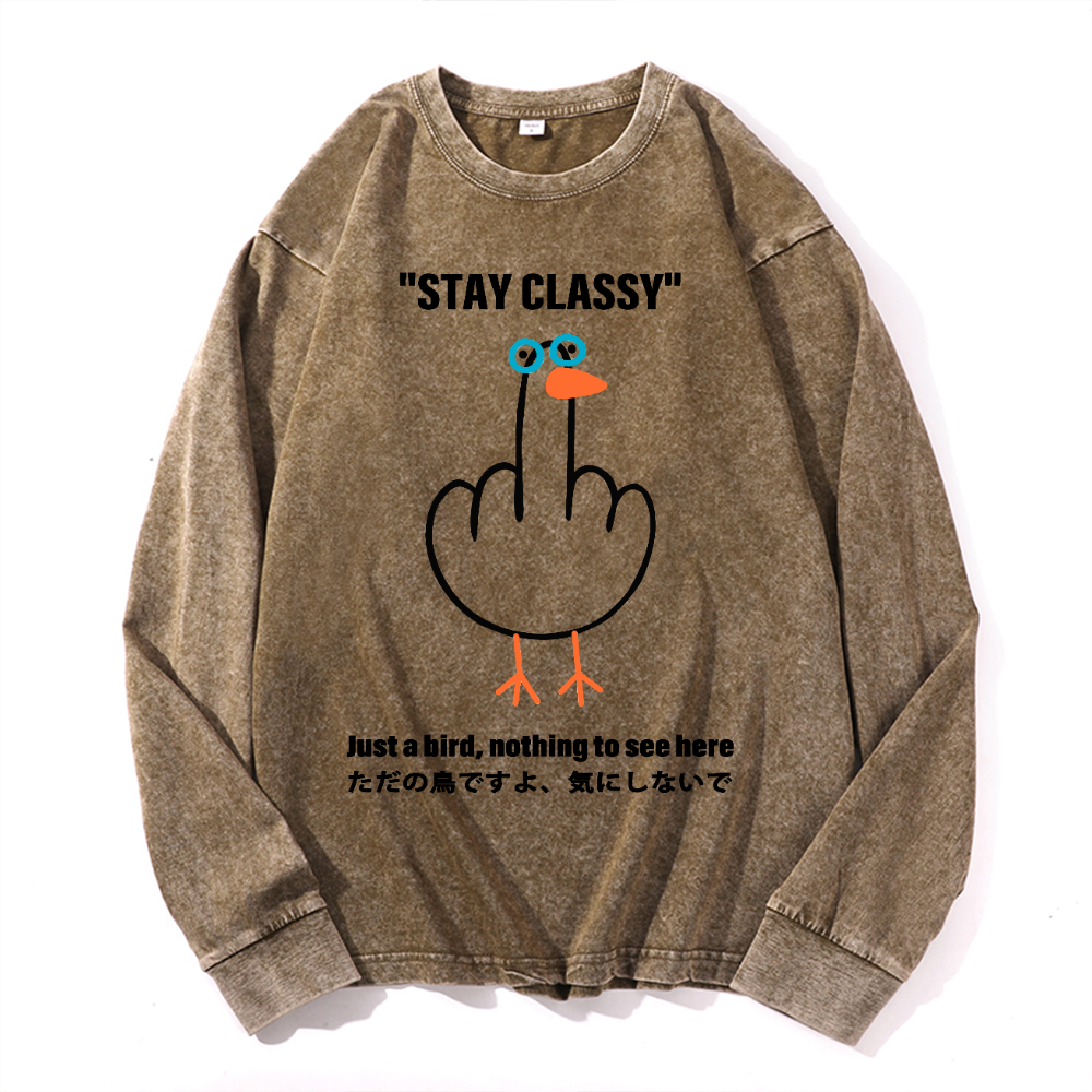 Goose Vintage Cotton Wash Long-sleeve T-shirt