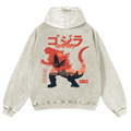 Kaiju vs. King Ghidorah Showdown Vintage Washed Cotton Back Art Hoodie