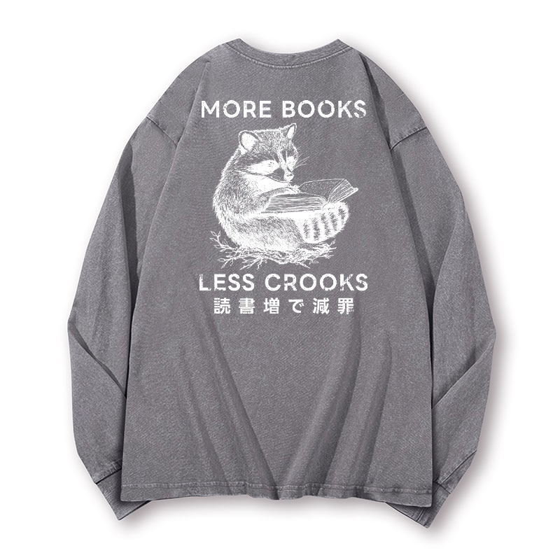 Racoons Vintage Washed Cotton Back Art Long-sleeve T-shirt