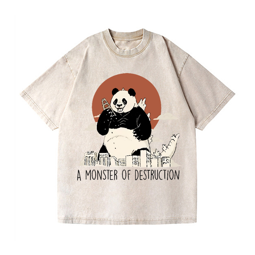 Panda Kaiju Vintage Wash Japanese Design T-Shirt