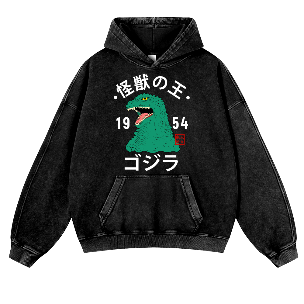 Kaiju Vintage Washed Thick Cotton Hoodie