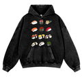 Sushi Cat Vintage Washed Thick Cotton Hoodie