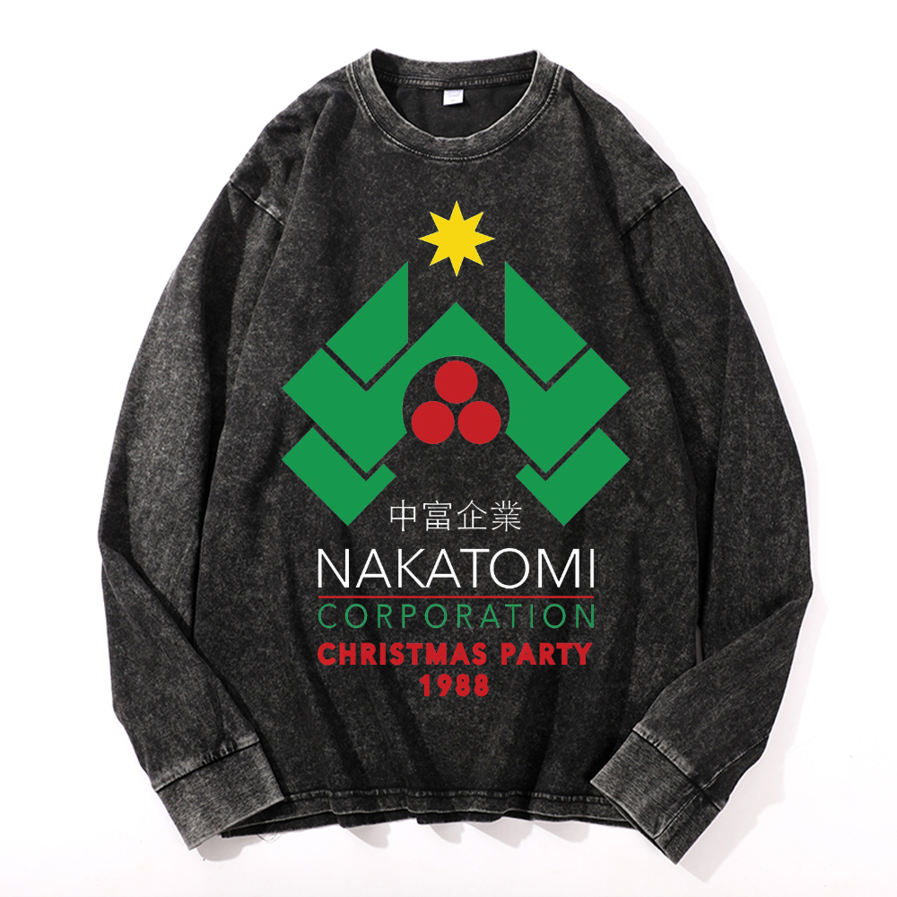Vintage Cotton Wash Crewneck Long-Sleeve T-Shirt